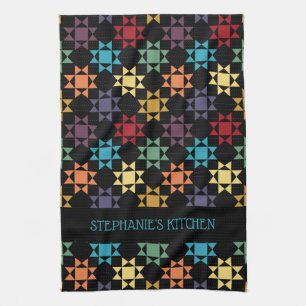 Linge De Cuisine Amish Quilt Imprimer Couleurs Lumineuses Personnal