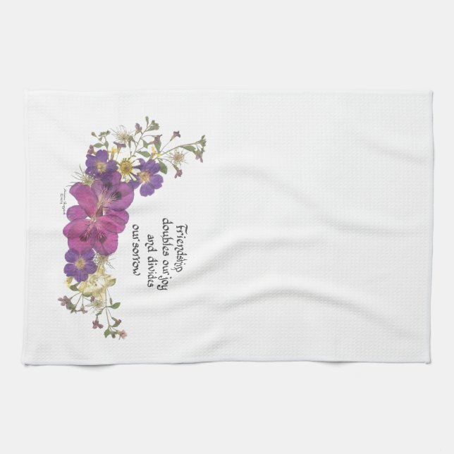 Linge De Cuisine Amitié et fleurs (Horizontal)