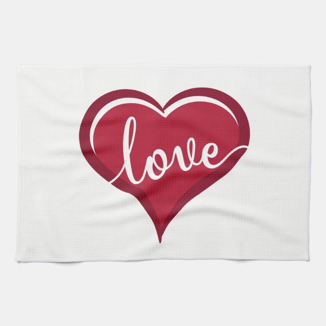 Linge De Cuisine amour dans la Saint-Valentin du cœur (Horizontal)