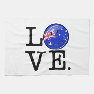 Linge De Cuisine Amour de drapeau de sourire de l'Australie
