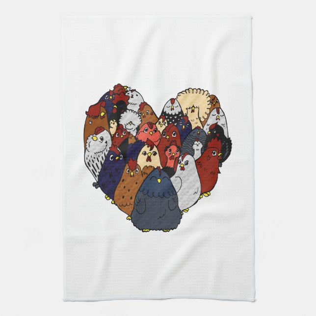 Linge De Cuisine Amour de poulet (Vertical)