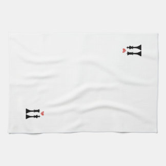 Linge De Cuisine Amour d'échecs de roi et de Reine