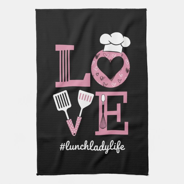 Linge De Cuisine Amour Déjeuner Lady Life Funny Valentines Jour Cad (Vertical)