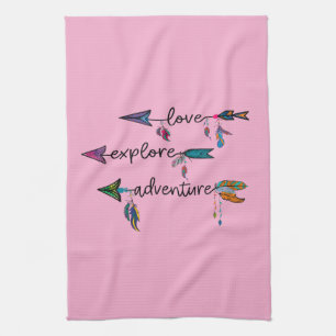 Linge De Cuisine Amour Explore Aventure Arrow Tribal Boho Design
