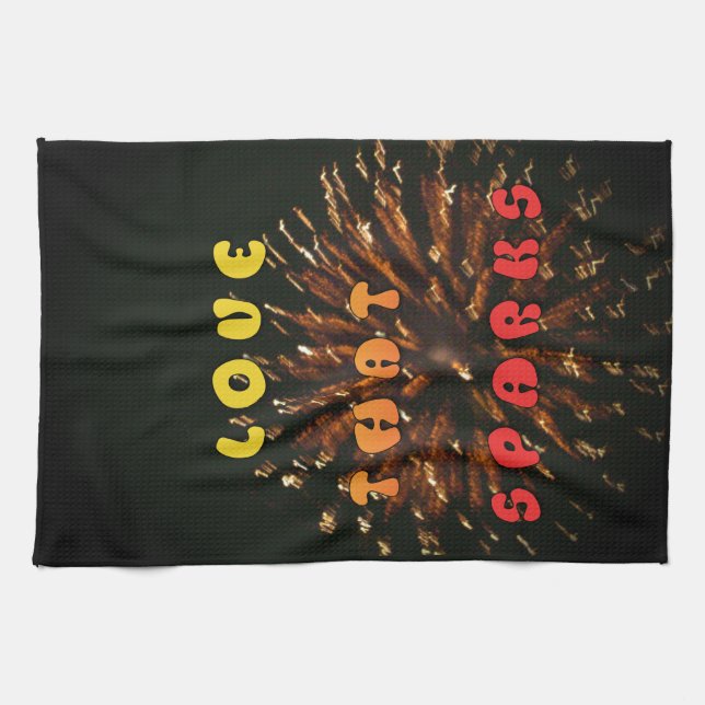 Linge De Cuisine Amour qui éveille le design artistique Abstrait Im (Horizontal)