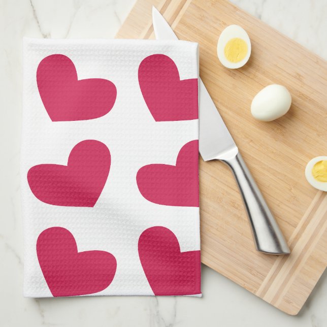 Linge De Cuisine Amour Rose Amour Coeur (Quart Plié)