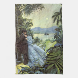 Linge De Cuisine Amour vintage et Romance, Vue Tropicale romantique