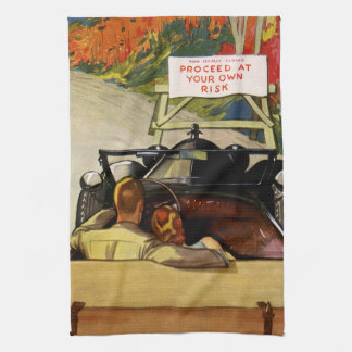 Linge De Cuisine Amour Vintage, Route Fermée Procédez à Vos Propres
