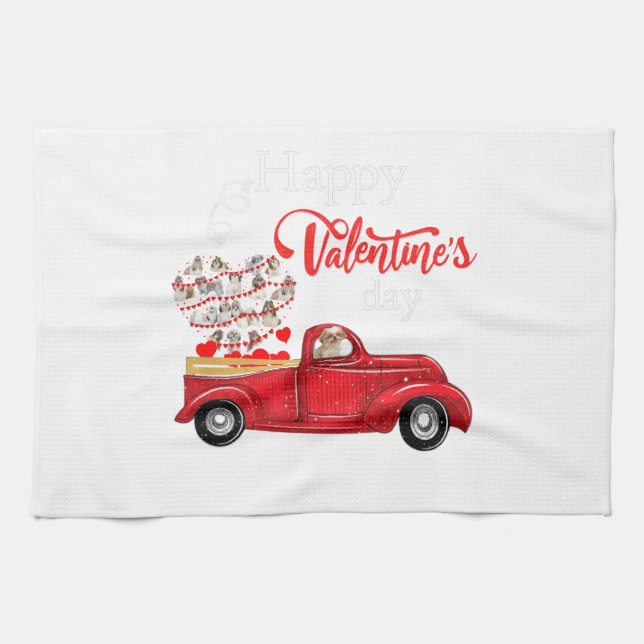 Linge De Cuisine Amoureux des chiens| Happly Valentine Day Shih Tzu (Horizontal)