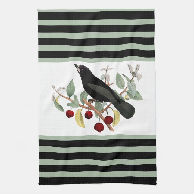 Linge De Cuisine Amoureux des oiseaux Merle  (Vertical)