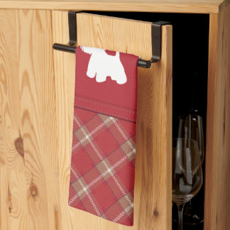 Linge De Cuisine Amoureux du Westie tartan
