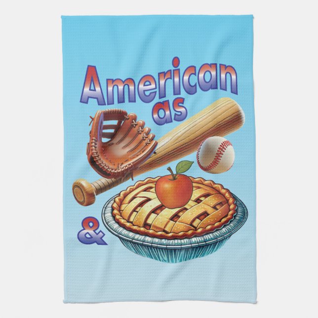 Linge De Cuisine Amusant américain comme Baseball & Pomme Pie (Vertical)