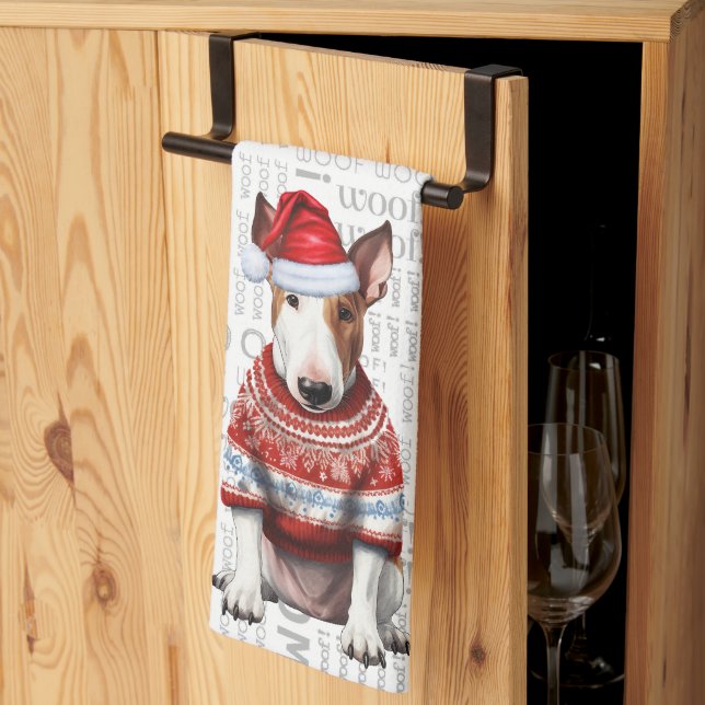 Linge De Cuisine Amusant animal de compagnie vacances Bull Terrier  (Pliage en tiers)