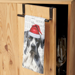 Linge De Cuisine Amusant chien vacances grand Danse Noël