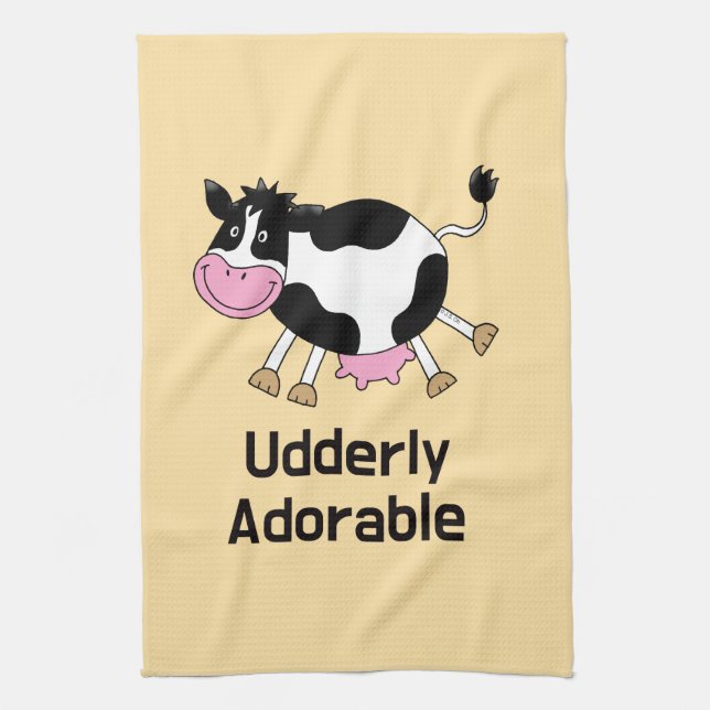 Linge De Cuisine Amusant Cute Cow Pun Design de dessin (Vertical)