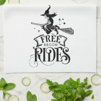 Linge De Cuisine Amusant Jolie Sorcière Libre Balade Halloween