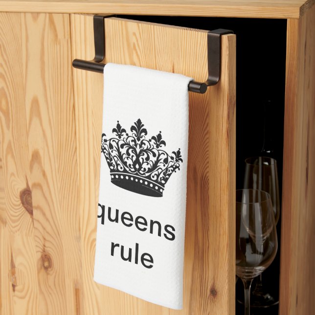 Linge De Cuisine Amusant Royal "Les Reines règnent" (Pliage en tiers)