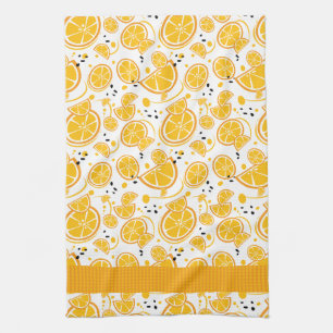 Linge De Cuisine Amusants Oranges tropicales En vichy Motif