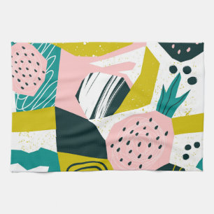 Linge De Cuisine Ananas Abstrait : Patchwork coloré sans fil
