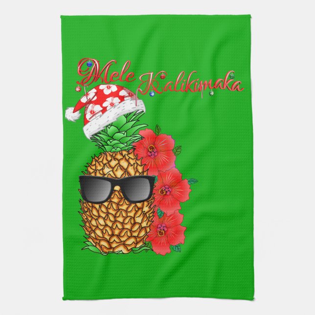 Linge De Cuisine Ananas de Noël de Mele Kalikimaka (Vertical)