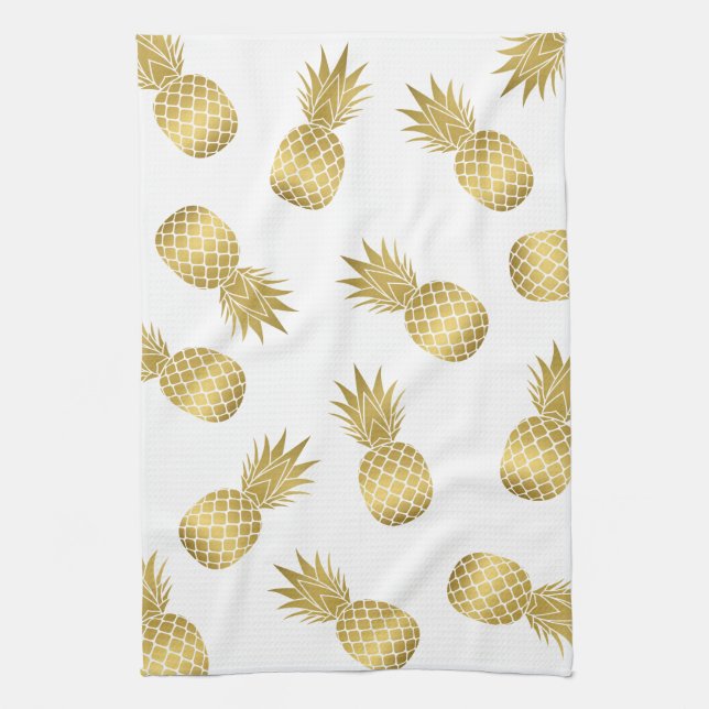 Linge De Cuisine Ananas d'or de Faux (Vertical)