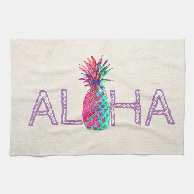 Linge De Cuisine Ananas Hawaïen Adorable Aloha (Horizontal)