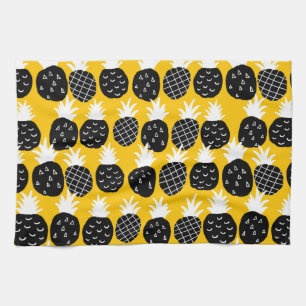 Linge De Cuisine Ananas noir