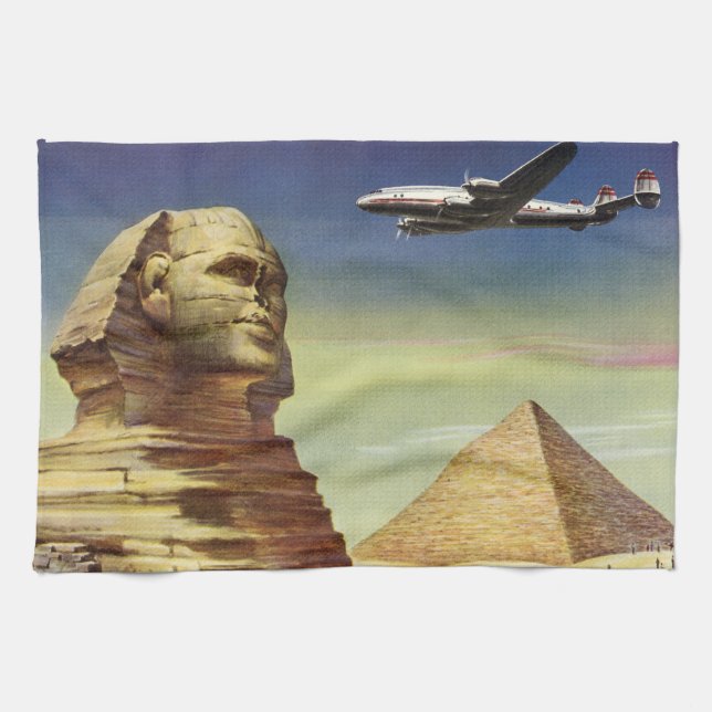 Linge De Cuisine Ancien Grand Sphinx de Gizeh, Pyramides d'Égypte (Horizontal)