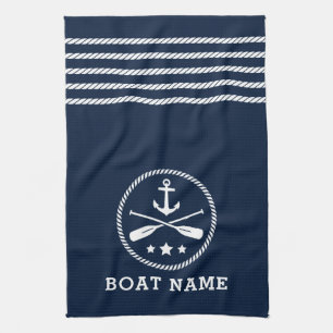 Linge De Cuisine Ancre nautique Oars Stars Nom du bateau Sea Blue