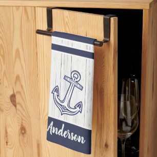 Linge De Cuisine Ancre nautique personnalisée Salle de bain Ocean N