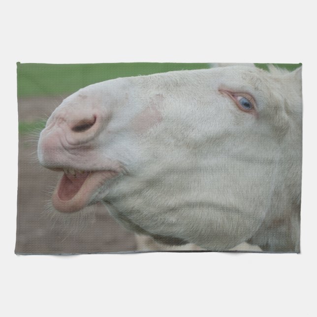 Linge De Cuisine Âne baroque blanc (Horizontal)