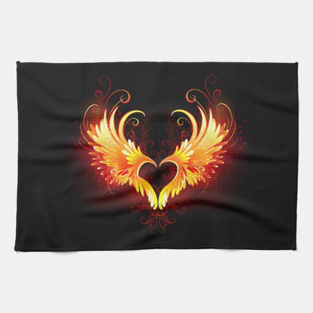 Linge De Cuisine Angel Fire Heart with Wings (Horizontal)