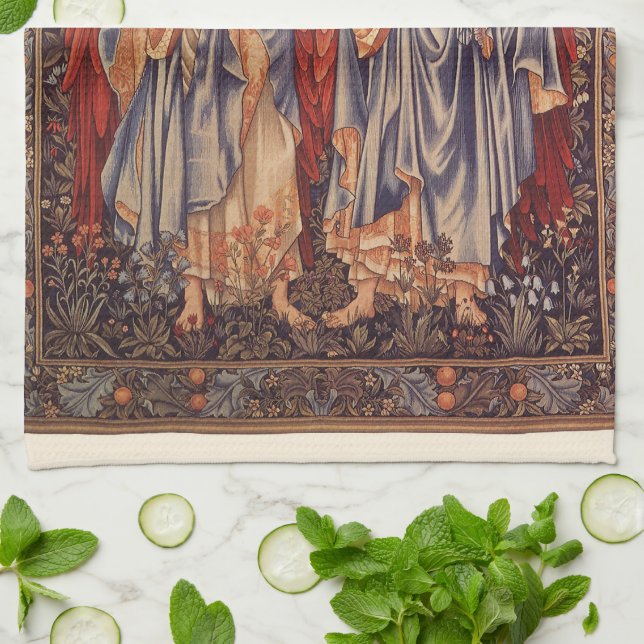 Linge De Cuisine Angeli Laudantes (Anges en adoration) de Burne-Jon (Plié)