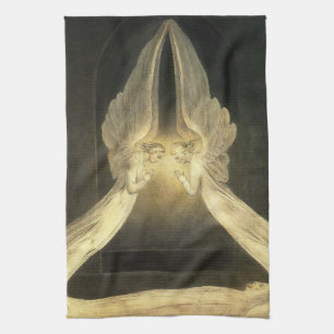 Linge De Cuisine Anges anciens planant au-dessus de Jésus-Christ