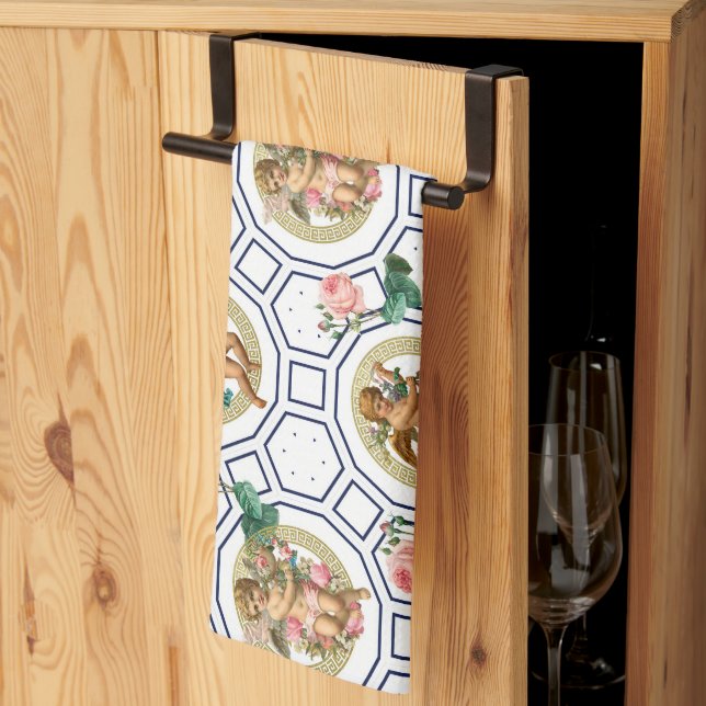 Linge De Cuisine Anges, Baroque, rococo, vintage, (Pliage en tiers)