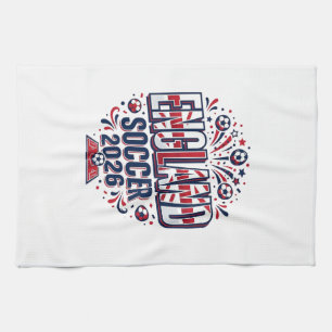 Linge De Cuisine Angleterre Football 2026 Football Gras Typographie