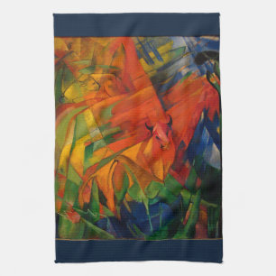 Linge De Cuisine Animaux dans un paysage de Franz Marc
