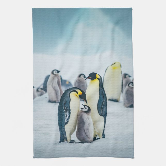 Linge De Cuisine Animaux de bébés cutest | Alimentation de pingouin (Vertical)