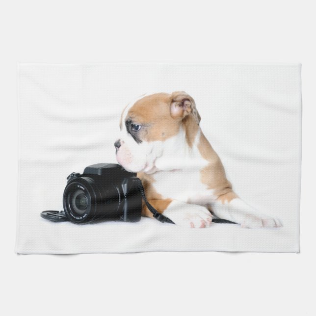 Linge De Cuisine Animaux de bébés cutest | Old Tyme British Bulldog (Horizontal)