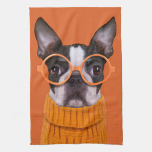 Linge De Cuisine Animaux de bébés cutest   Orange Boston Terrier