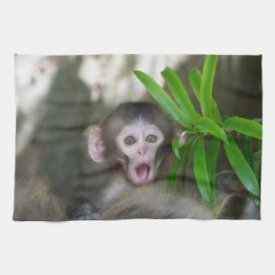 Linge De Cuisine Animaux de bébés cutest   Singe des neiges surpris