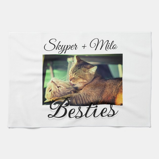 Linge De Cuisine Animaux de compagnie amis besties ajouter nom anim (Horizontal)