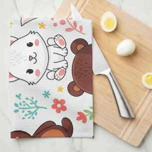 Linge De Cuisine Animaux des bois sans soudure