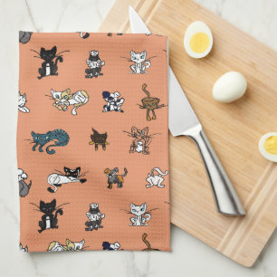 Linge De Cuisine Animaux oranges élémentaires