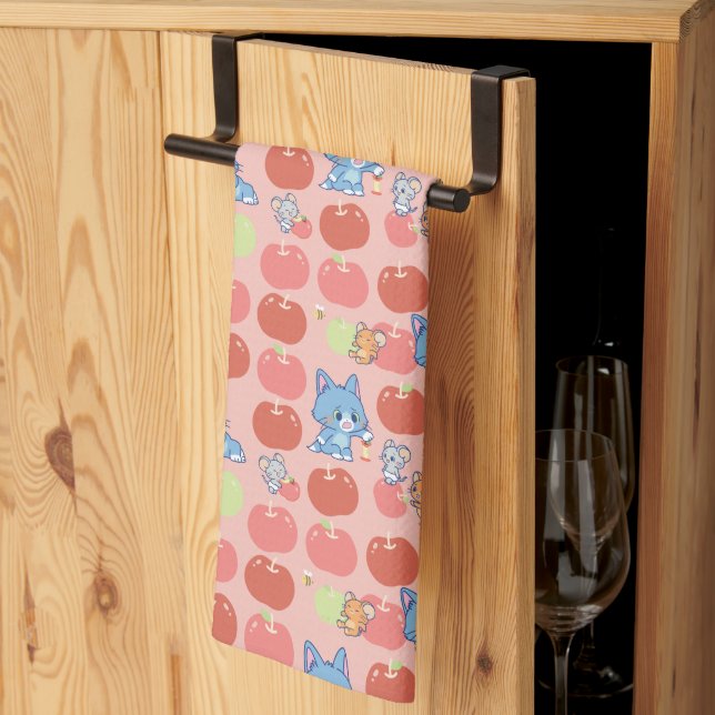Linge De Cuisine Anime Tom, Jerry et Tuffy Apple Motif (Pliage en tiers)