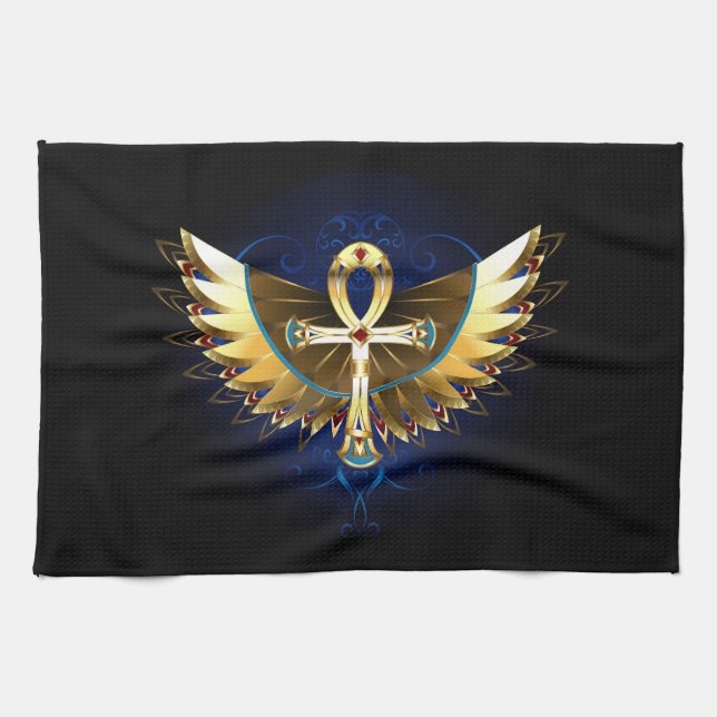 Linge De Cuisine Ankh or avec ailes (Horizontal)