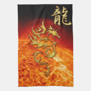 Linge De Cuisine Année chinoise du Dragon Telle asiatique avec sole
