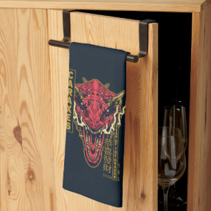 Linge De Cuisine Année de tête de Carax du Dragon 恭 喜 財 發