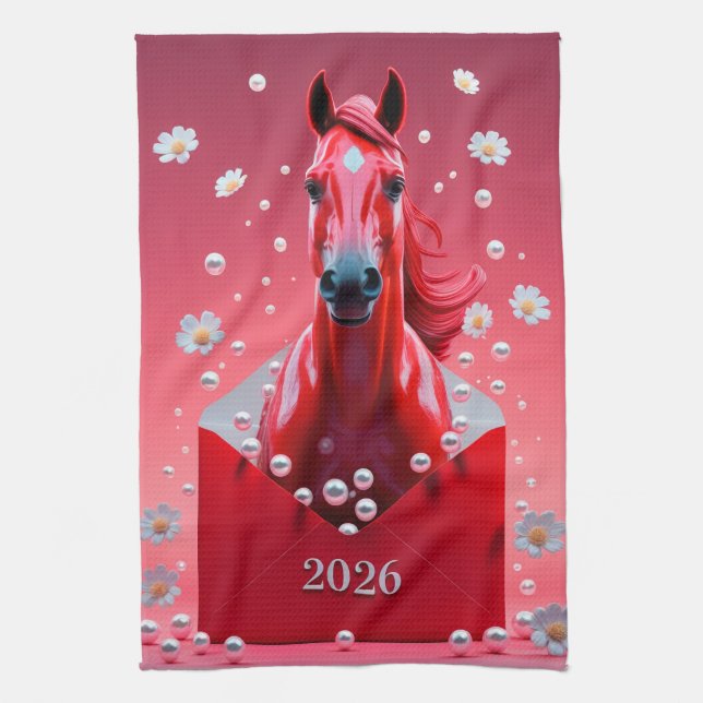 Linge De Cuisine Année du cheval 2026 (Vertical)