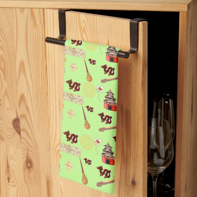 Linge De Cuisine Année du Dragon chinois Favoris Musique Chance (Pliage en tiers)